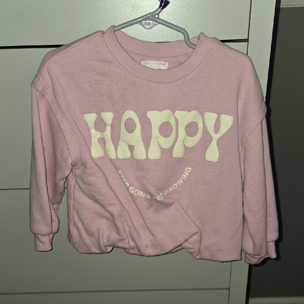 Zara Pink Groovy Happy Sweatshirt